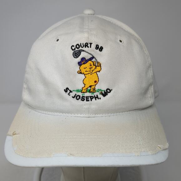 Court 98 St. Joseph MO Snapback Cap Beige One Size Adjustable Distressed Kudzu - Picture 2 of 9